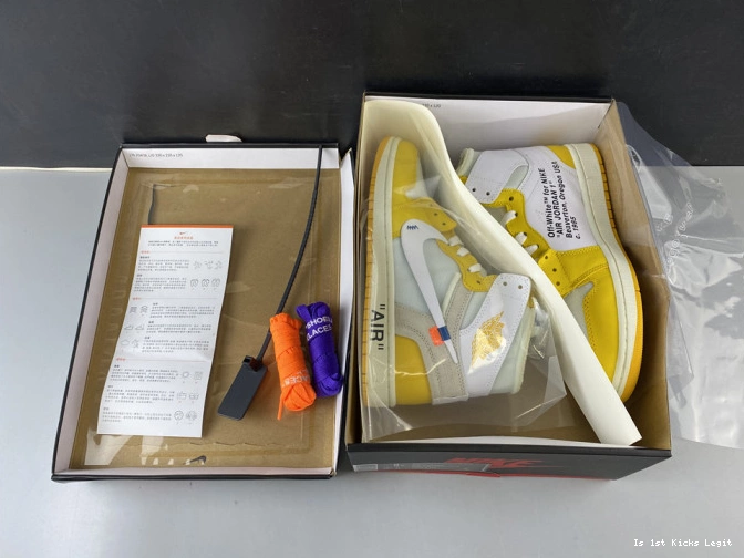 Jordan Powder Air White Off-White AQ0818-149 Yellow-Cone x 1 Dark NRG 0627
